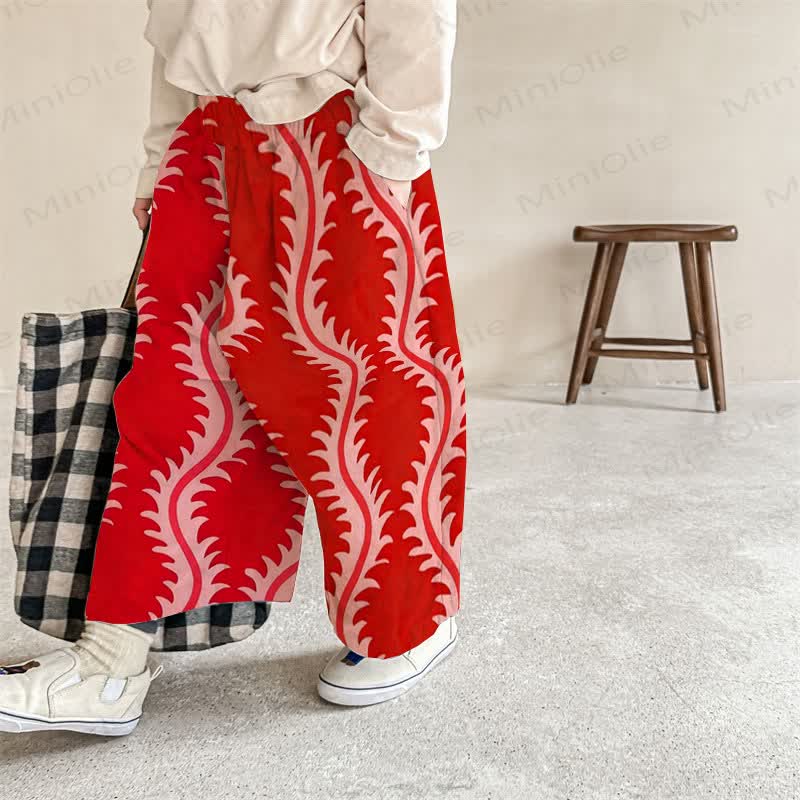 Baby Toddler Red Wave Striped Pants - Red - 2-3T - image 1