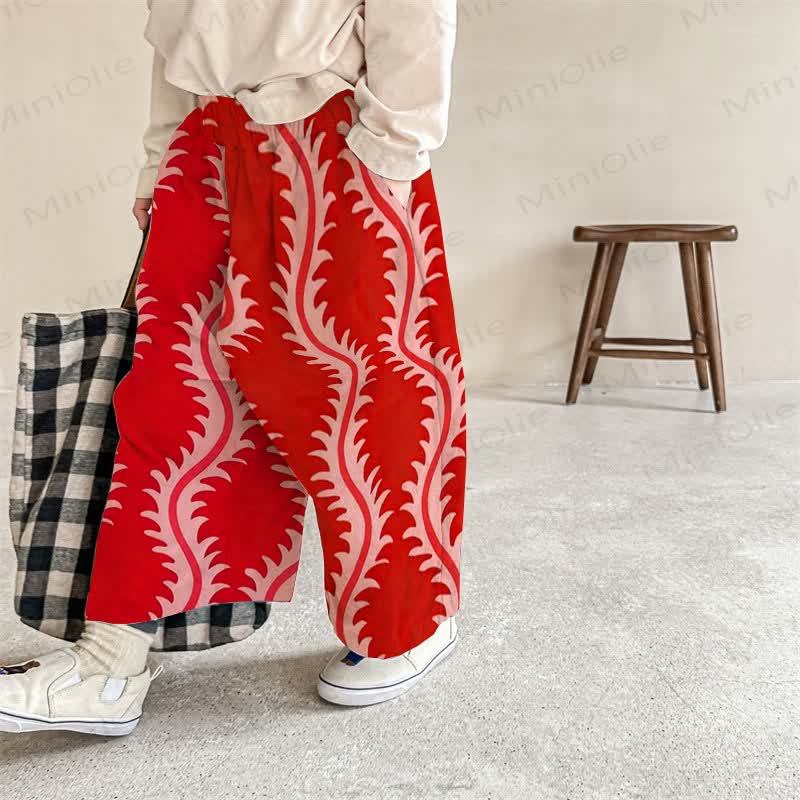Baby Toddler Red Wave Striped Pants - Red - 2-3T - image 1