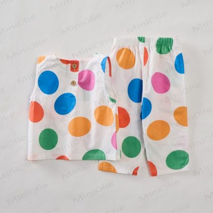 Baby Toddler Colorful Eggs Sleeveless 2-piece Set - image 3