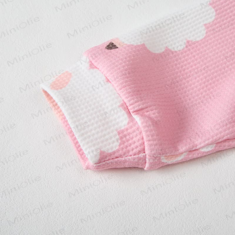 Baby Toddler Girl Sheep Pink Sweatshirt 2-piece Set - image 3