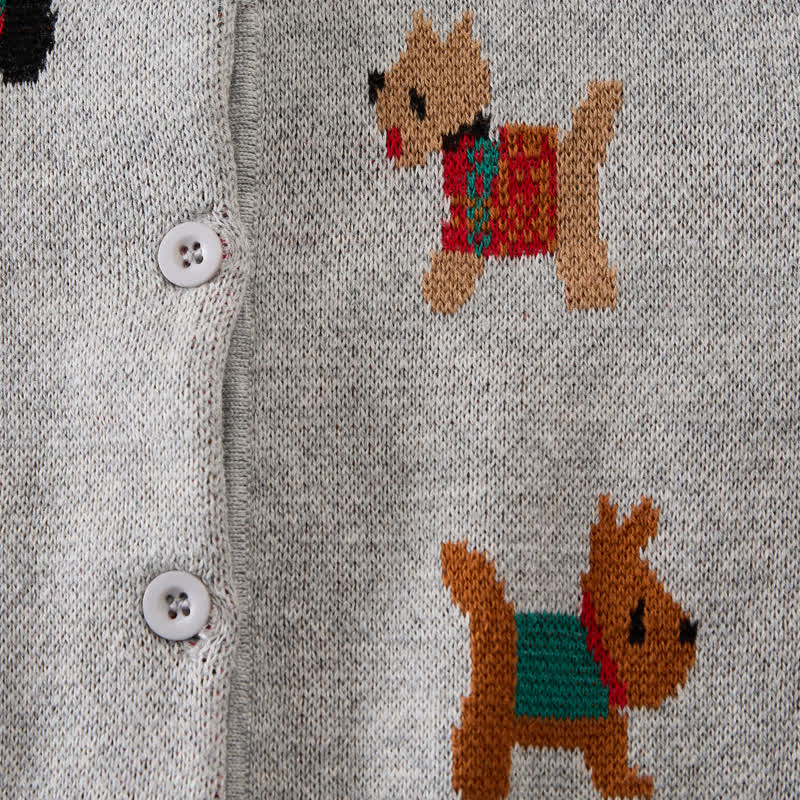 Baby Toddler Puppy Grey Sweater Cardigan - image 4