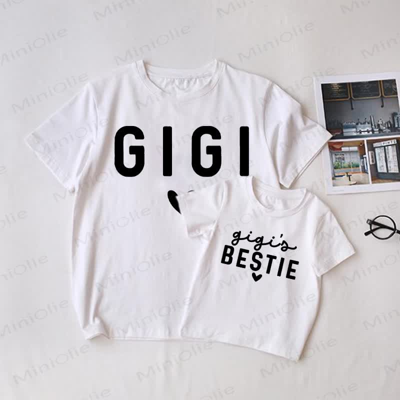 GIGI/GIGI'S BESTIE Baby White Family Matching T-shirt - White - Adult T-Shirt: XL - image 1