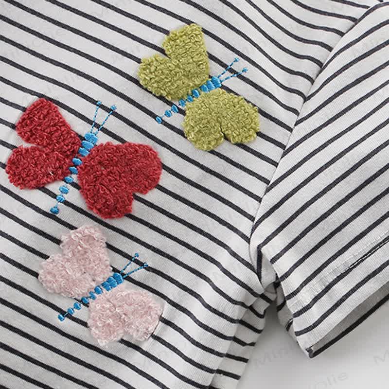Toddler Girl Striped Butterfly T-shirt - image 3