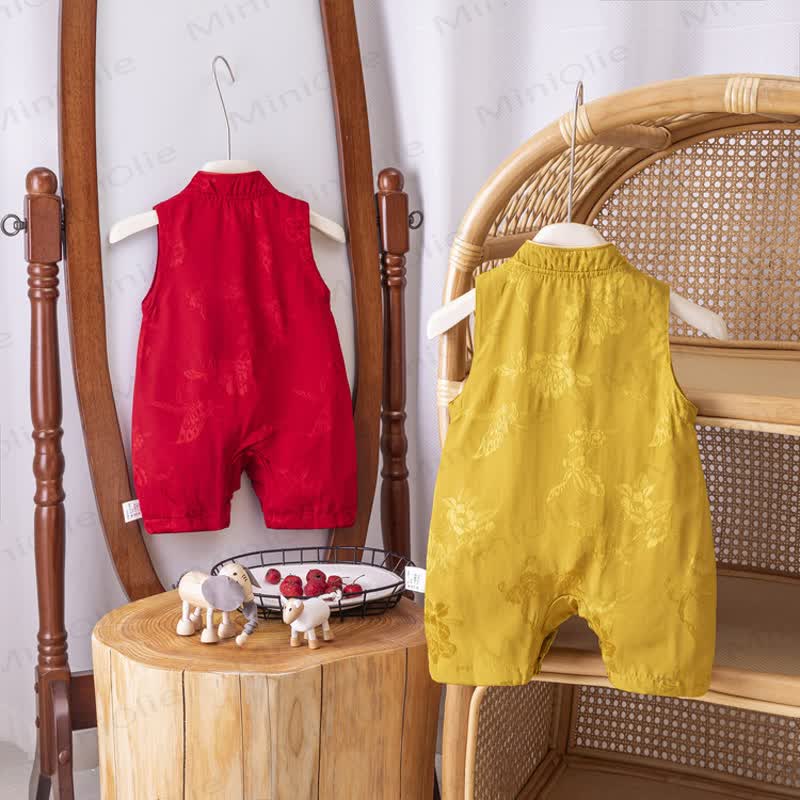 Baby Knot Button Sleeveless Romper - image 4