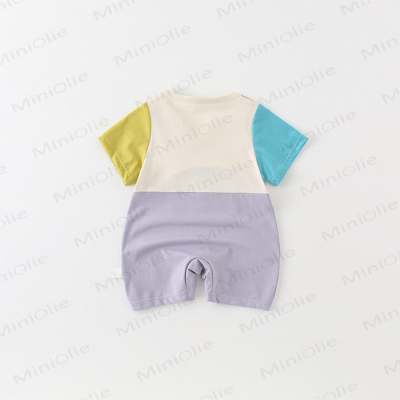 Baby Colorblock Geometric Patches Romper - image 4