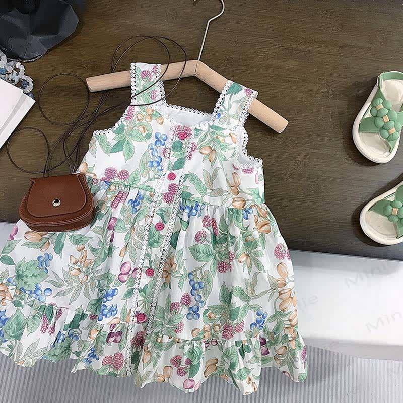 Toddler Girls White and Yellow Cottagecore Dress - White - 8-9T - image 1