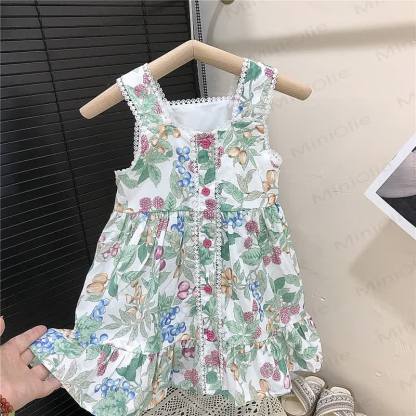 Toddler Girls White and Yellow Cottagecore Dress - image 3