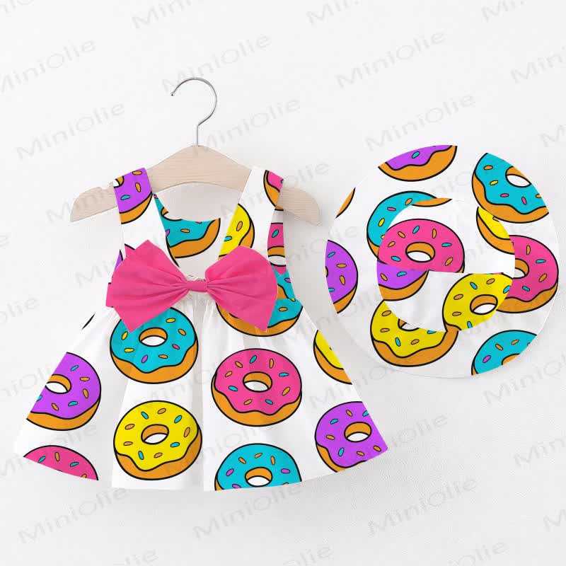 Baby Pink Donut Dress with Hat - White - 2-3T - image 1