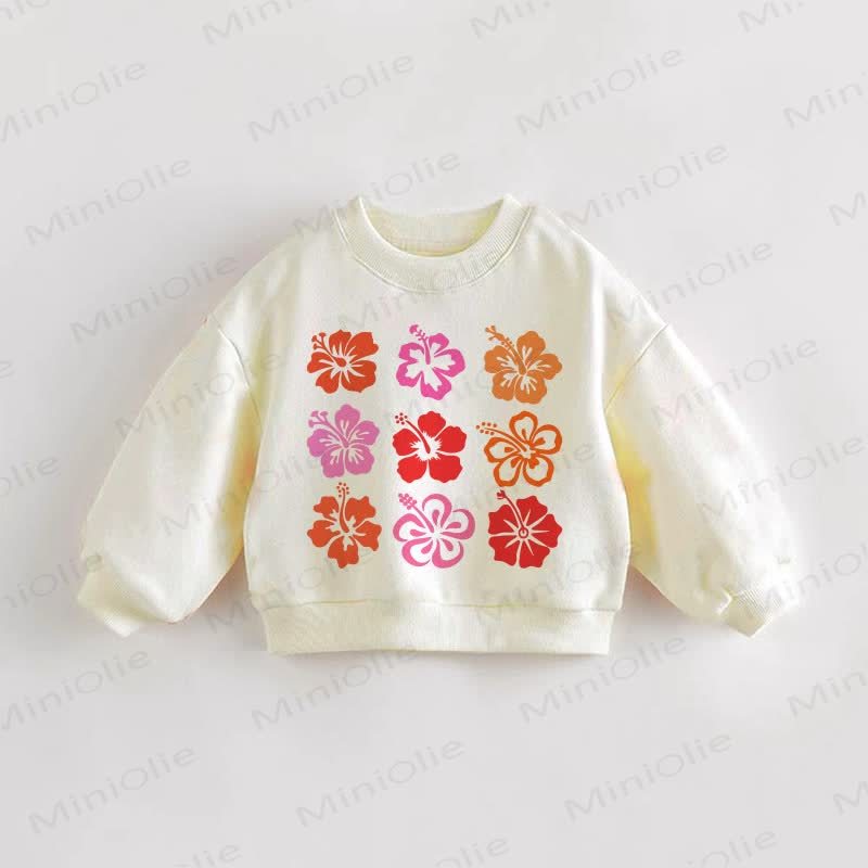 Baby Toddler Colorful Flower Sweatshirt - Cream - 3-5T - image 1