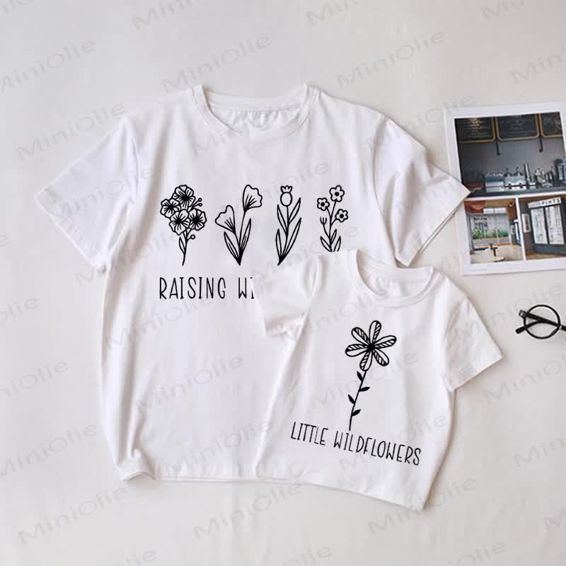 RACING/LITTLE WILDFLOWERS White Family Matching T-Shirt - White - Adult T-Shirt: XL - image 1