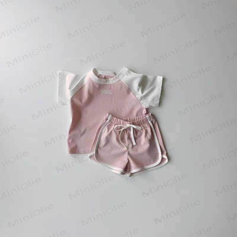 Toddler Letter Print Tee and Shorts Set - Pink - 4-5T - image 2