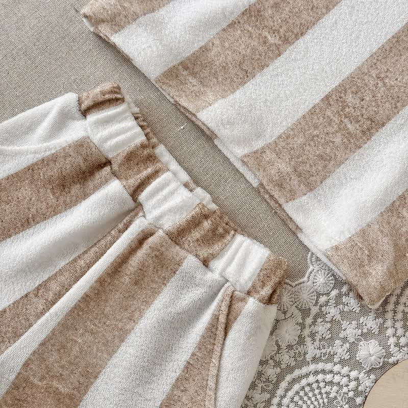 Baby White Stripe Tee and Shorts Set - image 3