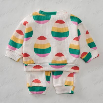 Baby Toddler Easter Eggs Sweatshirt 2-piece Set - image 2
