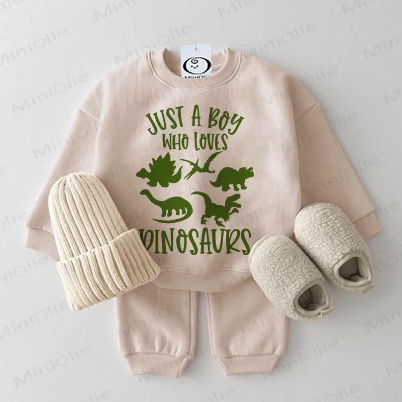JUST A BOY WHO LOVES DINOSAURS Baby Sweatshirt 2-piece Set - image 3