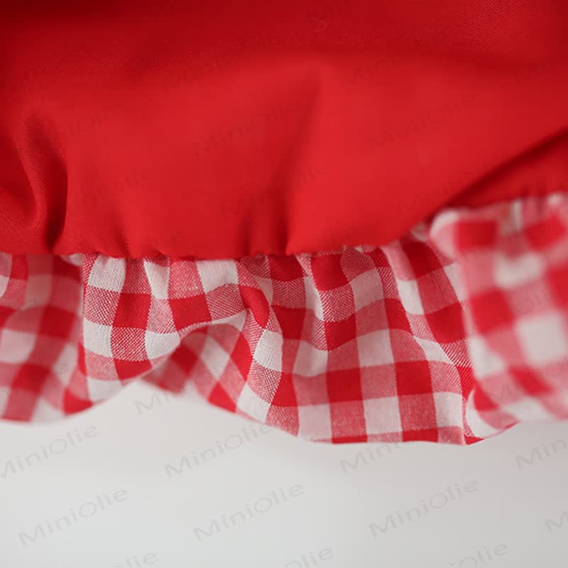 Toddler Girls Watermelon Print Plaid Dress - image 6