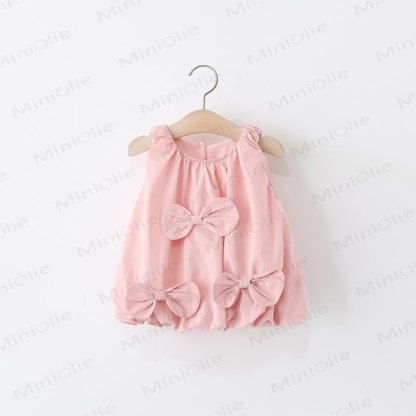 Baby Girls Pink Rows Dress - Pink - 3-4T - image 1