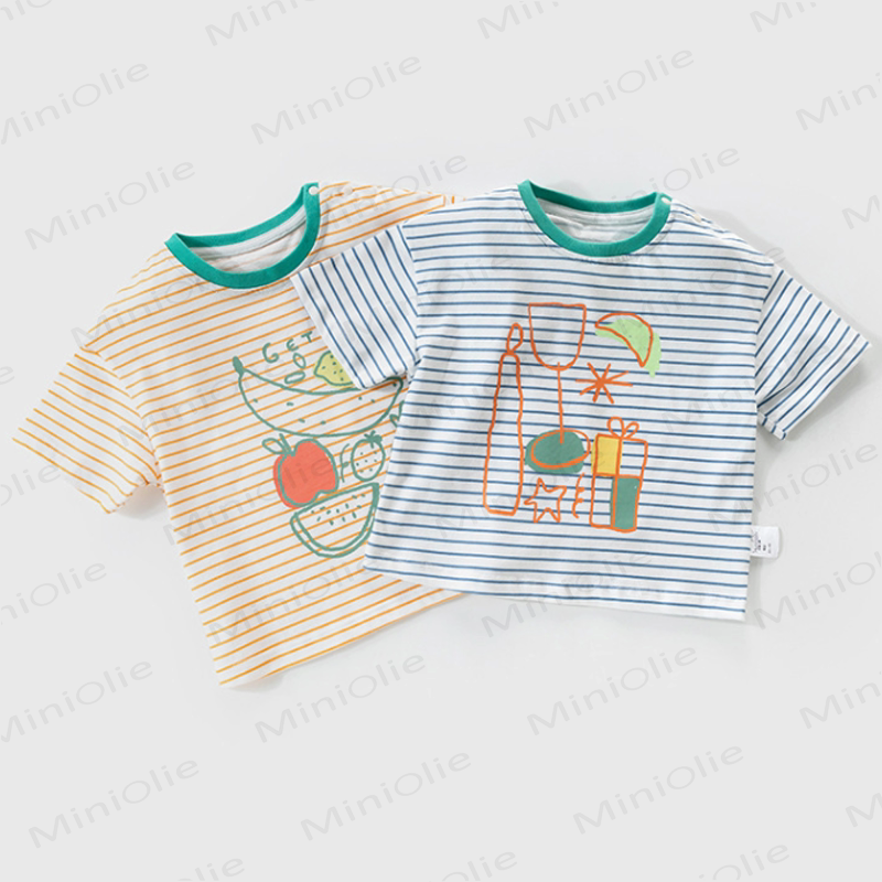 Toddler Line Pattern Striped Tee - image 1