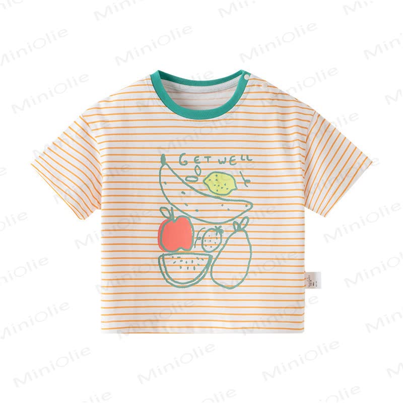 Toddler Line Pattern Striped Tee - Orange - 4-5T - image 2