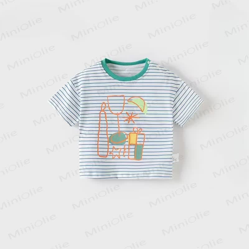Toddler Line Pattern Striped Tee - Blue - 4-5T - image 3