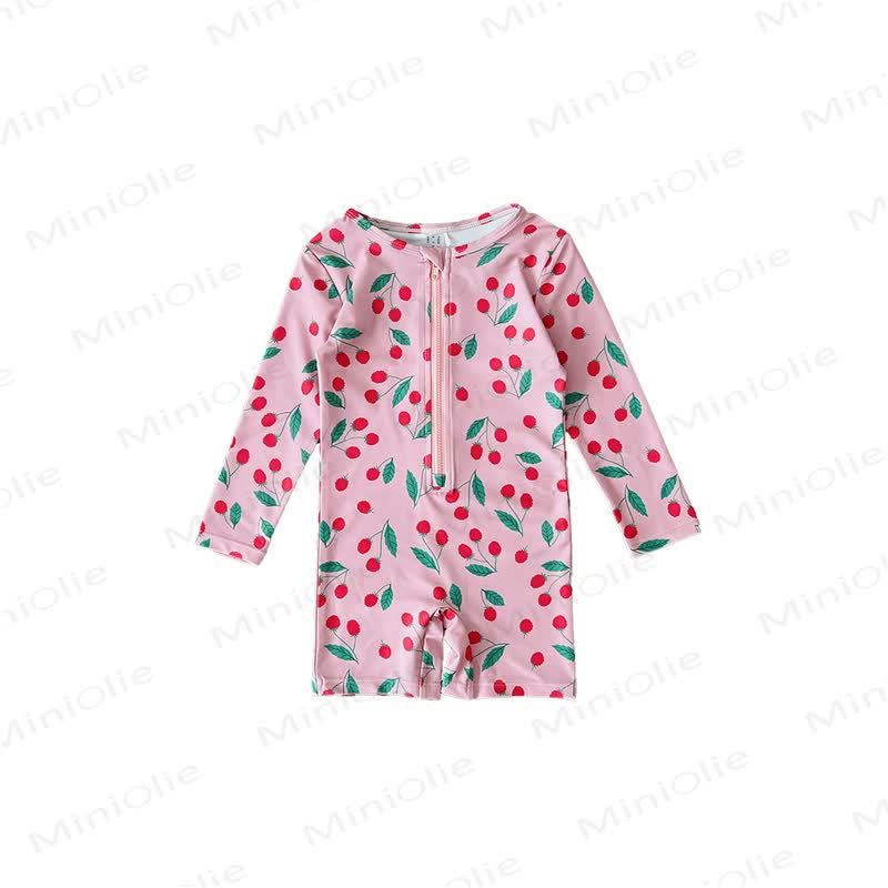 Toddler Fruit/Striped Shorts Swimsuit - Raspberry - 6-7T - image 6