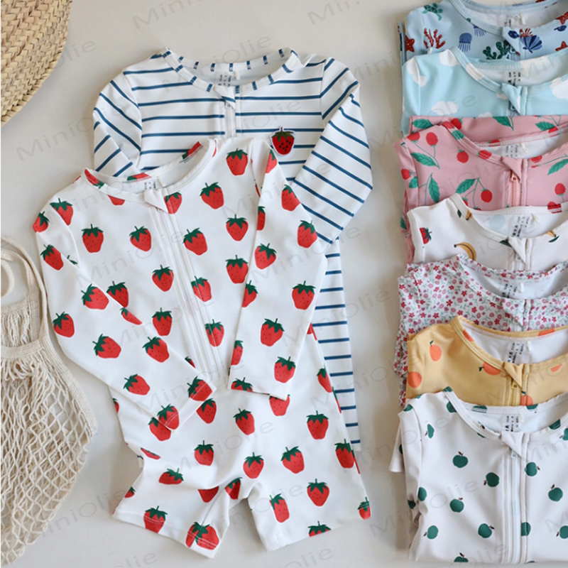 Toddler Fruit/Striped Shorts Swimsuit - image 1