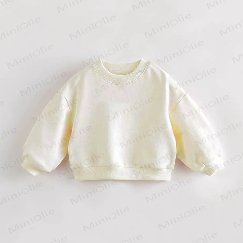 Custom Name Baby Sweatshirt with Light Blue Initial Letter - Cream - 3-5T - image 2