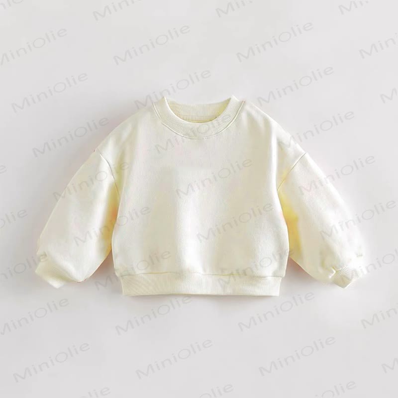 Custom Name Baby Sweatshirt with Light Blue Initial Letter - Cream - 3-5T - image 2