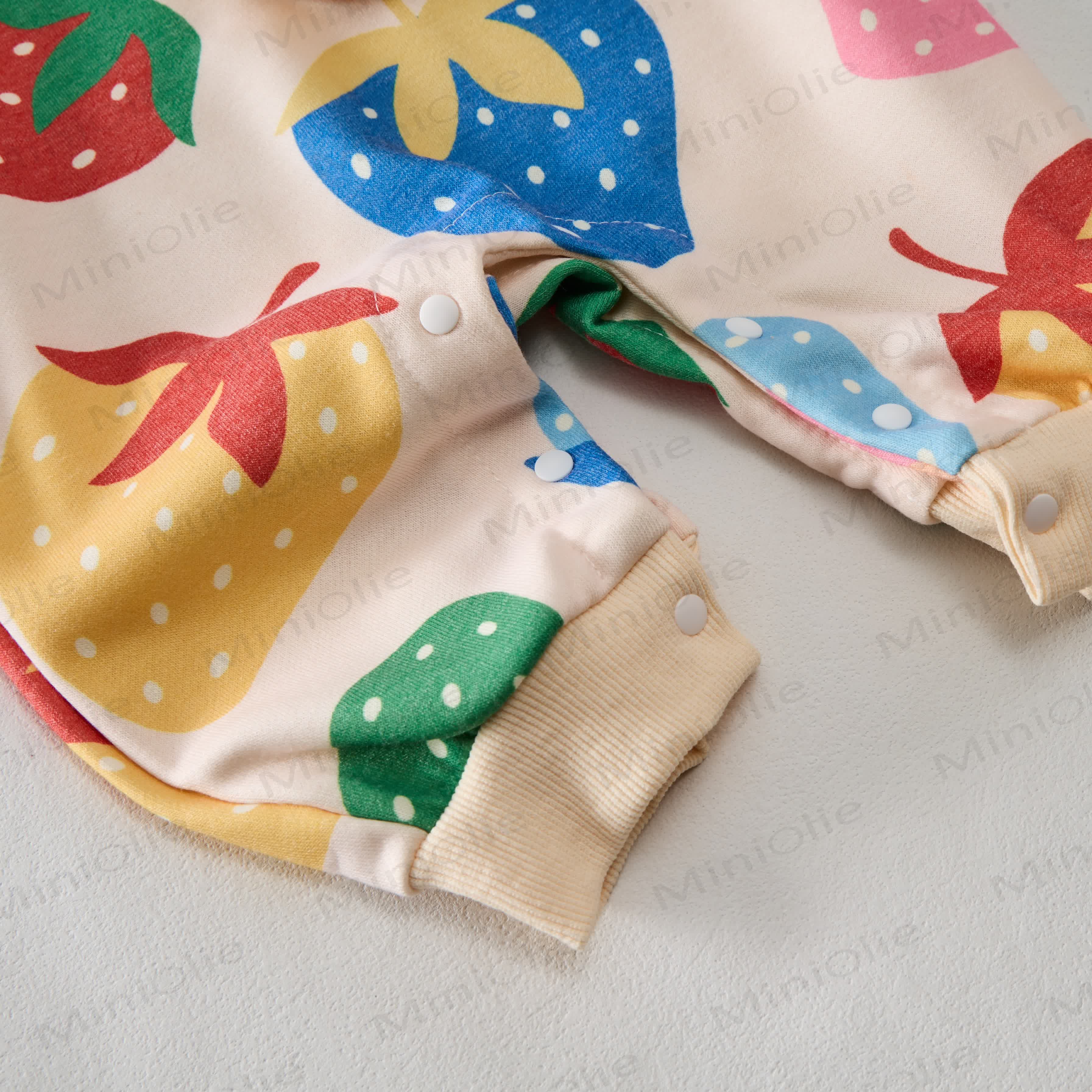 Baby Beige Strawberry Romper - image 4