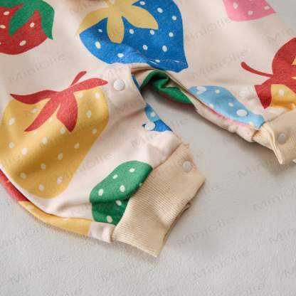 Baby Beige Strawberry Romper - image 4