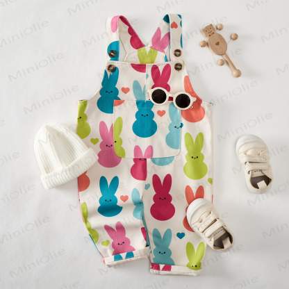 Baby Toddler Colorful Bunny Overalls - image 2