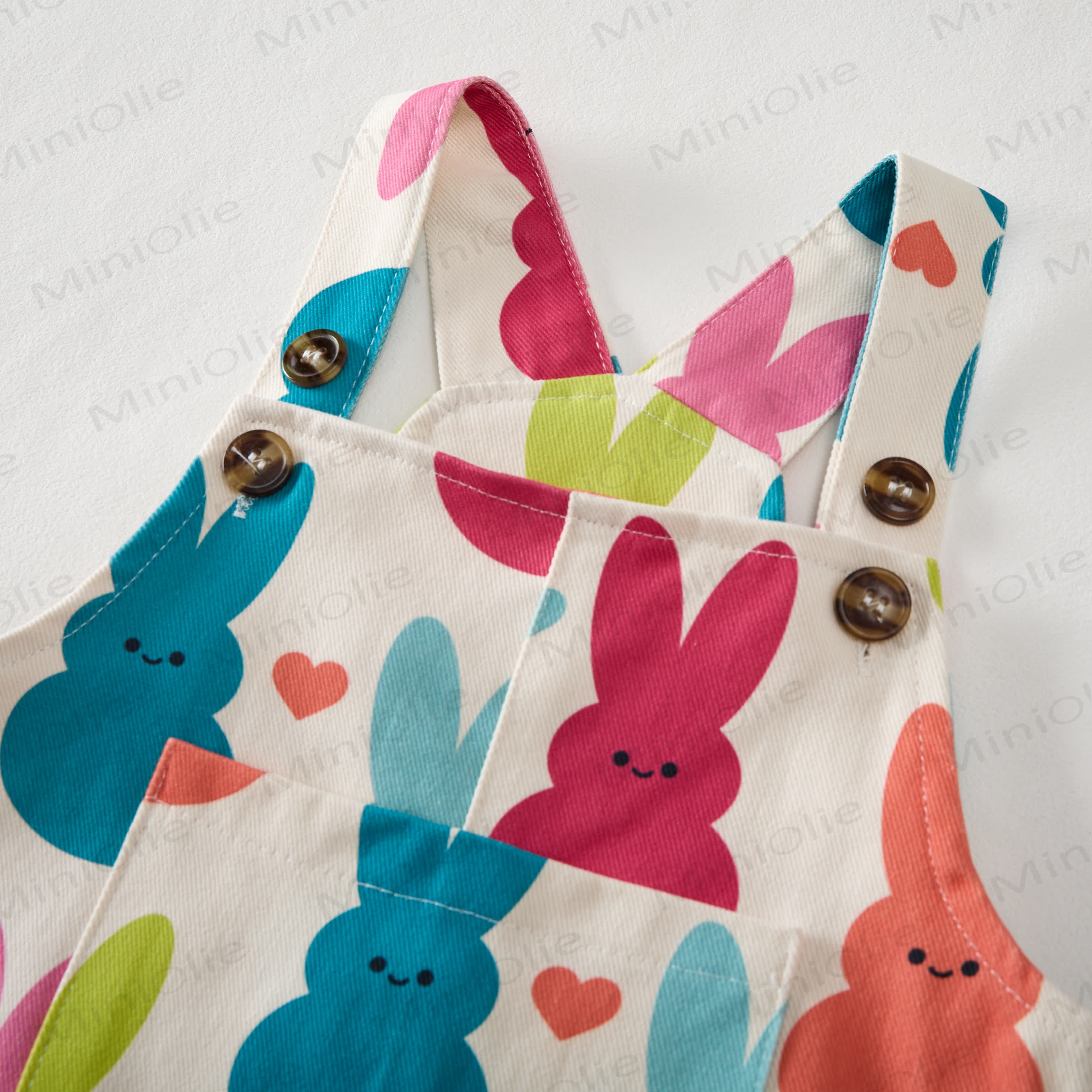 Baby Toddler Colorful Bunny Overalls - image 3