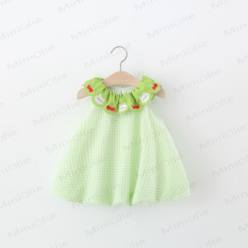 Toddler Girl Fruit&Animal Plaid Sundress - Green - 4-5T - image 1