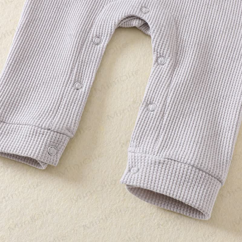 Baby Solid Color Ribbed Flutter Sleeve Romper - image 7