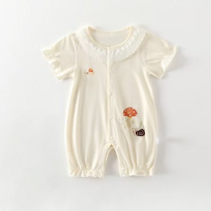 Baby Mushroom and Snail Romper - Yellow - 18-24M - image 1