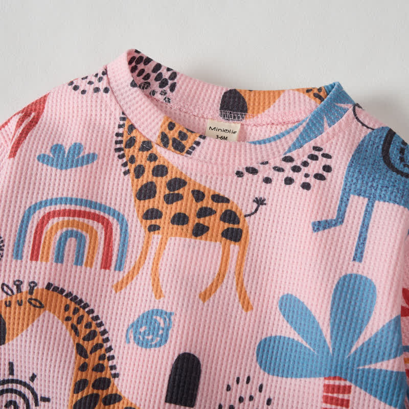 Baby Animal Pink Waffle 2-piece Set - image 6