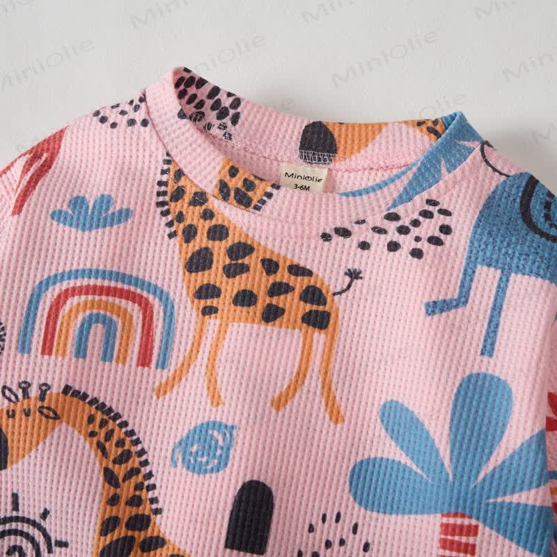 Baby Animal Pink Waffle 2-piece Set - image 6