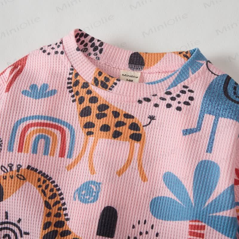 Baby Animal Pink Waffle 2-piece Set - image 6
