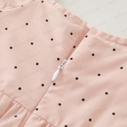 Toddler Girl Vintage Polka Dot Cotton Dress - image 3