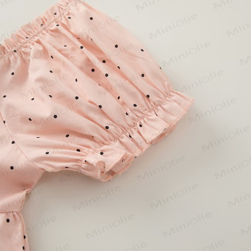 Toddler Girl Vintage Polka Dot Cotton Dress - image 4