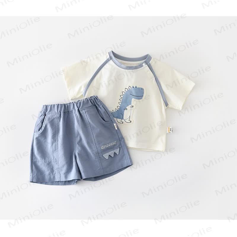 Baby Blue Dinosaur Cotton Set - image 2