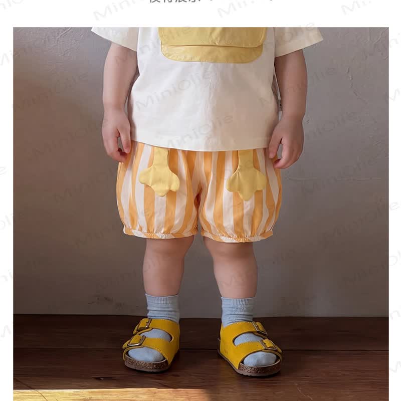 Baby Summer Cotton Striped Bubble Shorts - image 6