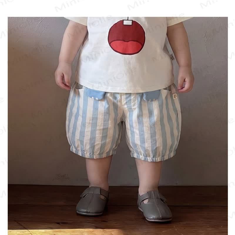 Baby Summer Cotton Striped Bubble Shorts - image 7