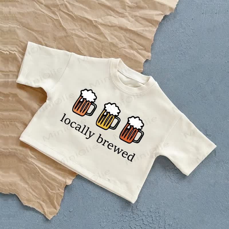 LOCALLY BREWED Baby Beer Summer Casual T-Shirt - White - 2-3T - image 2