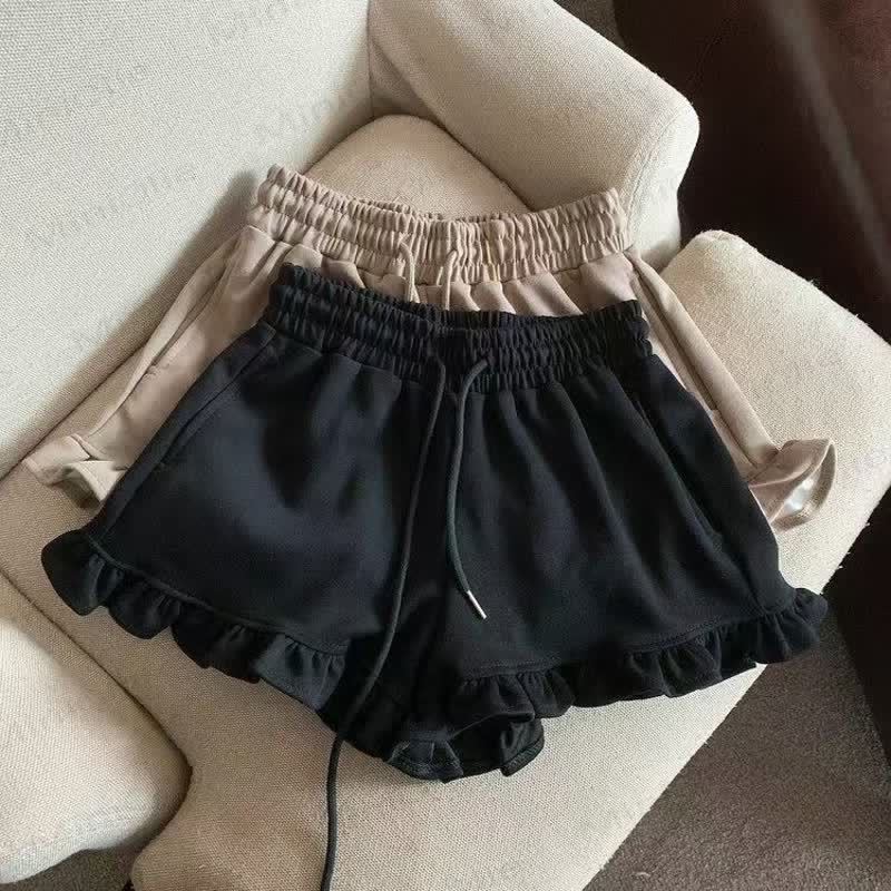 Toddler Girl Solid Color Cotton Blend Shorts - Black - 12-13T - image 2