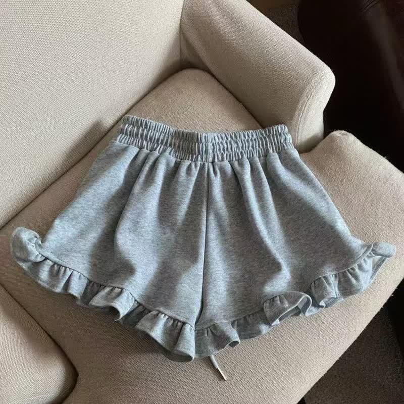 Toddler Girl Solid Color Cotton Blend Shorts - Gray - 12-13T - image 4