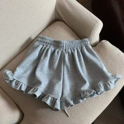 Toddler Girl Solid Color Cotton Blend Shorts - Gray - 12-13T - image 4