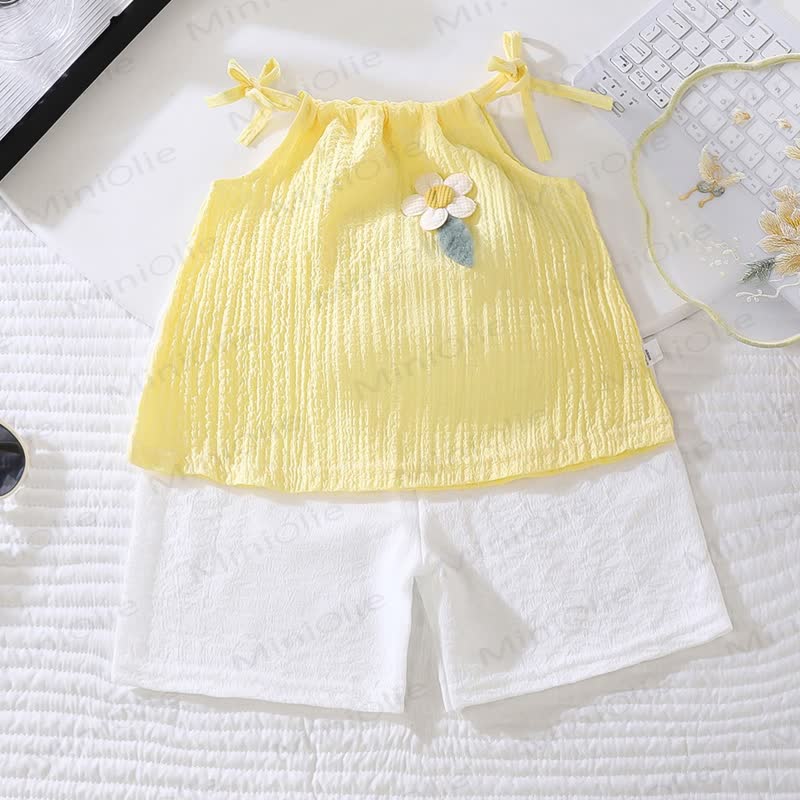 Toddler Girl Cottage Tank Top and Shorts Set - Yellow - 8-9T - image 3