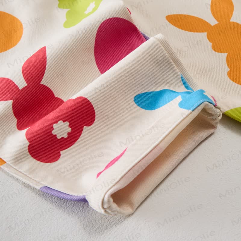 Baby Toddler White Rabbit Woven Overalls  - image 5