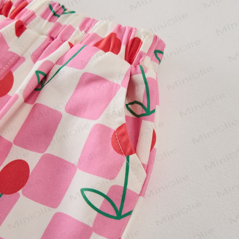Baby Cherry Checkerboard Pink Pants - image 5
