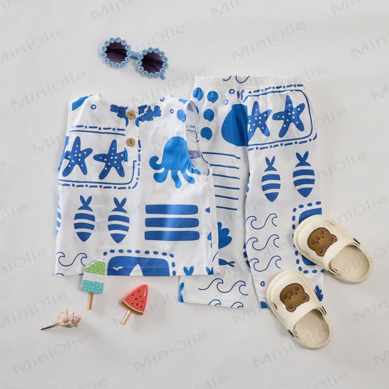 Baby 2-Piece Ocean Animal Sleeveless Set - image 2